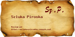 Szluka Piroska névjegykártya