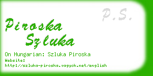 piroska szluka business card